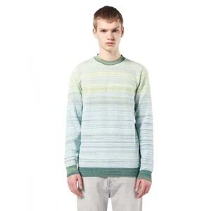 Diesel Black Gold Green Striped Sweater